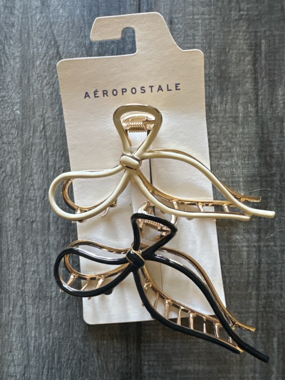 Aéropostale Hair Clip Bundle Set of 4 Bow & Claw Clips Trendy Neutral Floral NWT - Picture 6 of 7